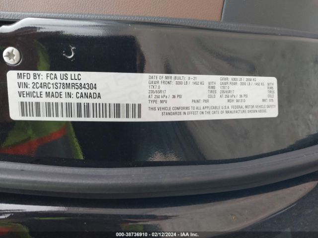 Photo 8 VIN: 2C4RC1S78MR584304 - CHRYSLER PACIFICA HYBRID 