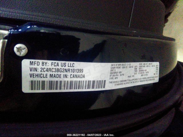 Photo 8 VIN: 2C4RC3BG2NR101399 - CHRYSLER PACIFICA 