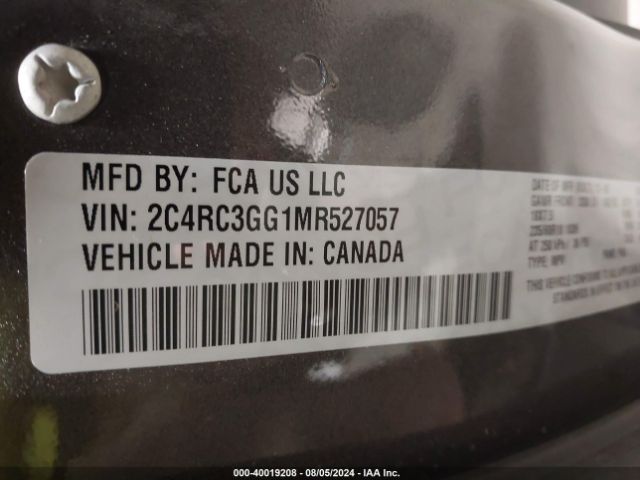 Photo 8 VIN: 2C4RC3GG1MR527057 - CHRYSLER PACIFICA 