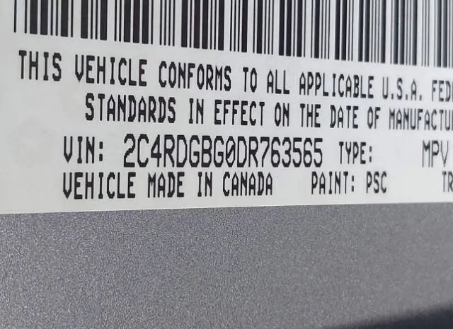 Photo 8 VIN: 2C4RDGBG0DR763565 - DODGE GRAND CARAVAN 