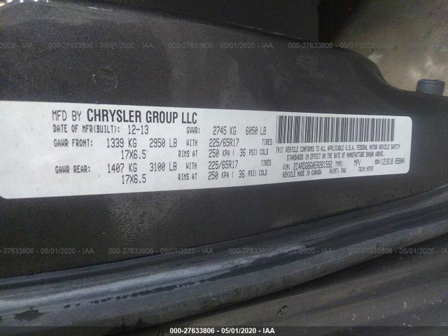 Photo 8 VIN: 2C4RDGBG0ER261592 - DODGE GRAND CARAVAN 