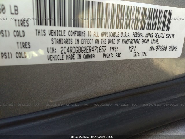 Photo 8 VIN: 2C4RDGBG0ER471657 - DODGE GRAND CARAVAN 