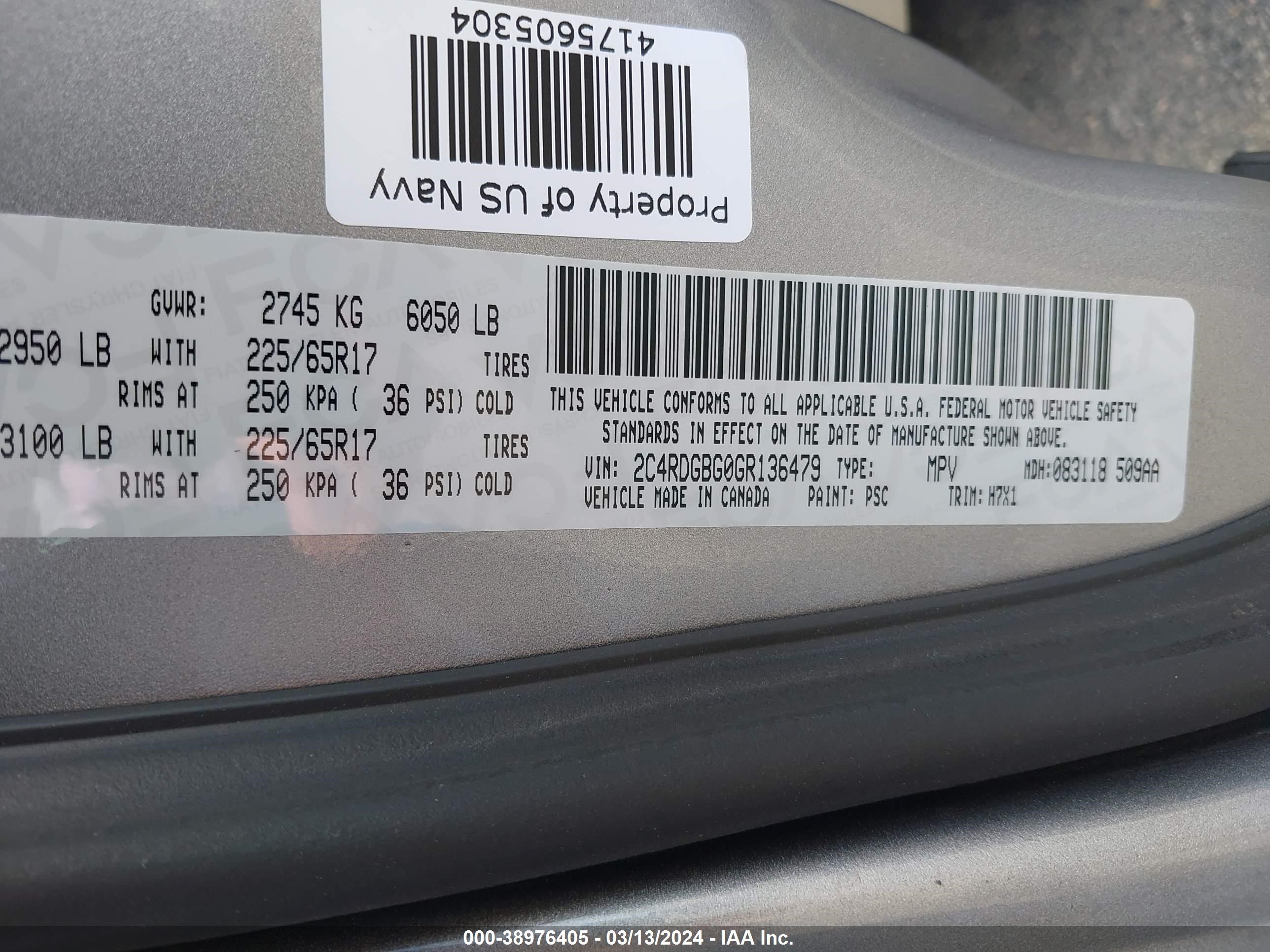 Photo 4 VIN: 2C4RDGBG0GR136479 - DODGE CARAVAN 