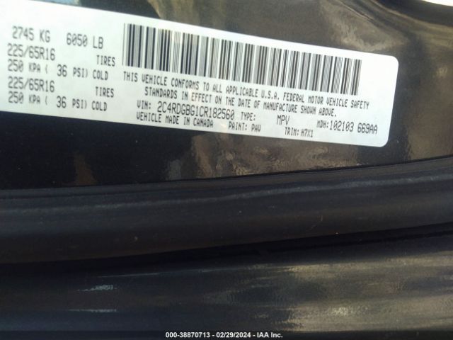 Photo 8 VIN: 2C4RDGBG1CR182560 - DODGE GRAND CARAVAN 