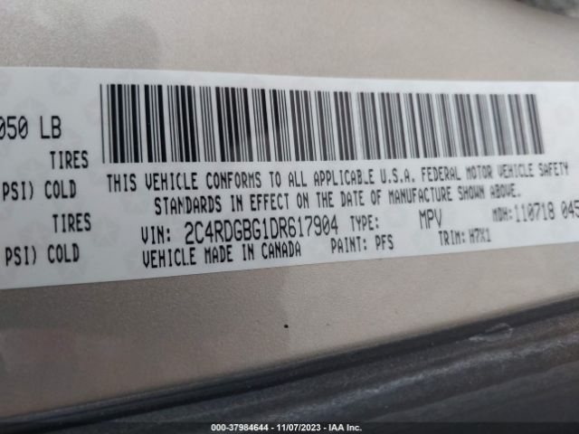 Photo 8 VIN: 2C4RDGBG1DR617904 - DODGE GRAND CARAVAN 