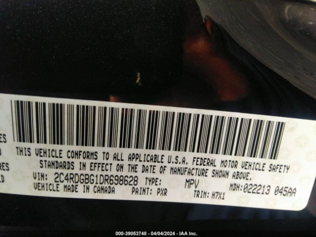 Photo 8 VIN: 2C4RDGBG1DR698628 - DODGE GRAND CARAVAN 