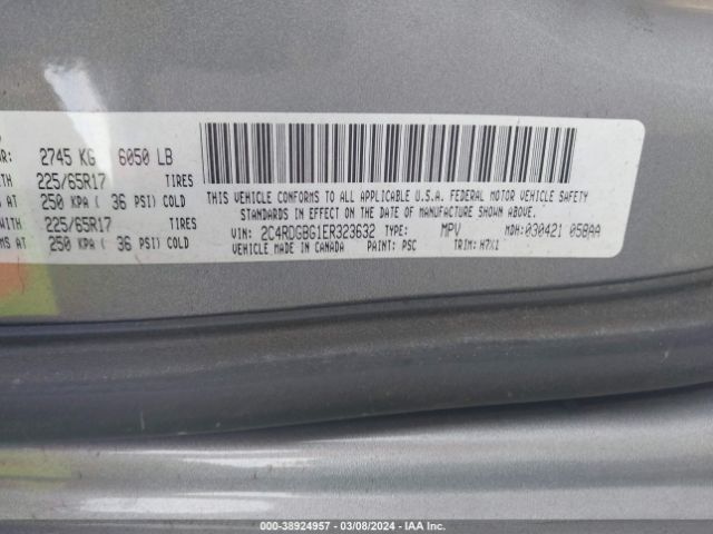 Photo 8 VIN: 2C4RDGBG1ER323632 - DODGE GRAND CARAVAN 