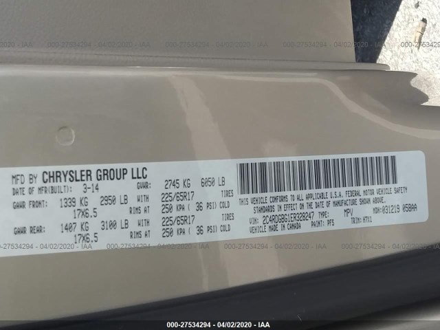 Photo 8 VIN: 2C4RDGBG1ER328247 - DODGE GRAND CARAVAN 