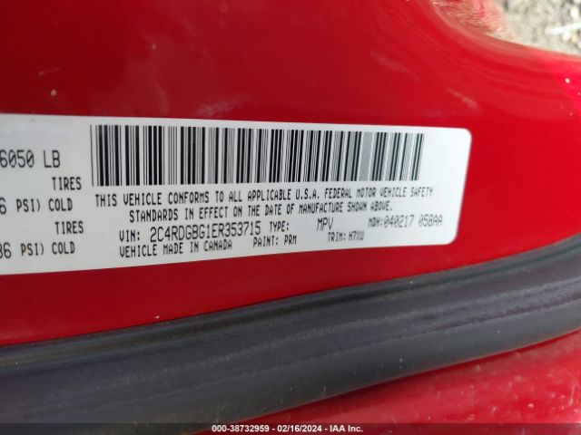 Photo 8 VIN: 2C4RDGBG1ER353715 - DODGE GRAND CARAVAN 