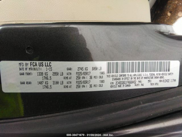 Photo 8 VIN: 2C4RDGBG1FR668452 - DODGE GRAND CARAVAN 