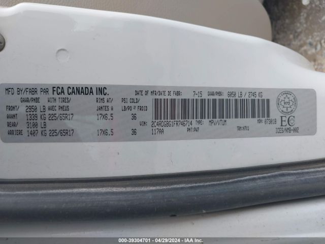 Photo 8 VIN: 2C4RDGBG1FR746714 - DODGE GRAND CARAVAN 