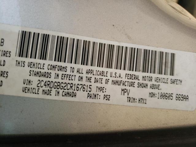 Photo 9 VIN: 2C4RDGBG2CR167615 - DODGE GRAND CARA 