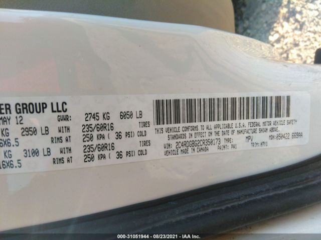 Photo 8 VIN: 2C4RDGBG2CR350173 - DODGE GRAND CARAVAN 