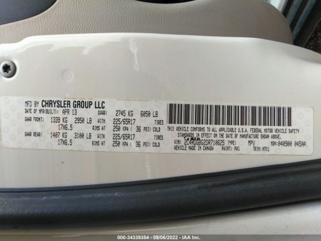 Photo 8 VIN: 2C4RDGBG2DR710625 - DODGE GRAND CARAVAN 