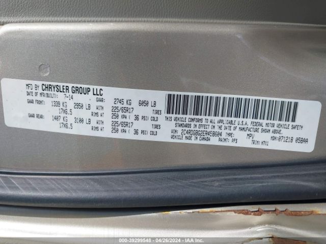 Photo 8 VIN: 2C4RDGBG2ER458604 - DODGE GRAND CARAVAN 