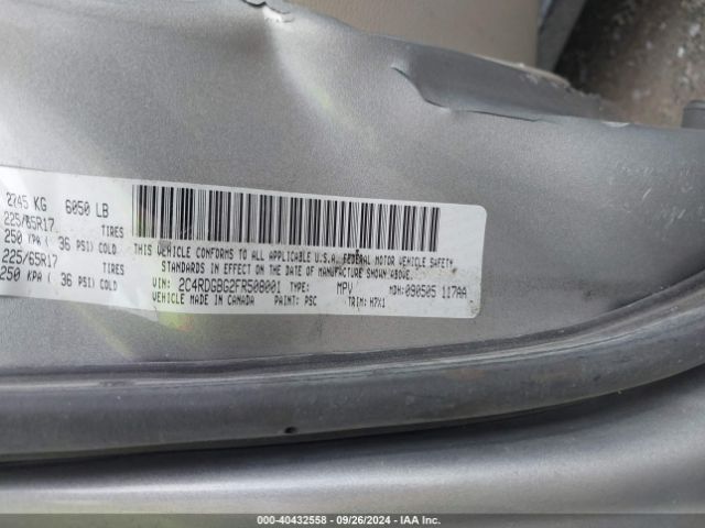 Photo 8 VIN: 2C4RDGBG2FR508001 - DODGE GRAND CARAVAN 