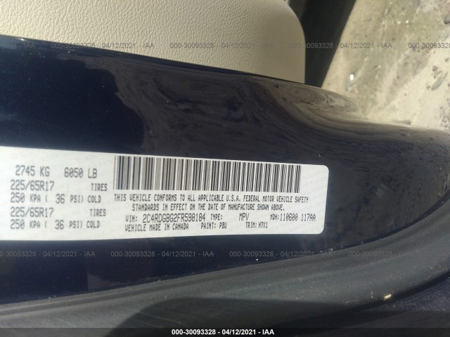 Photo 8 VIN: 2C4RDGBG2FR598184 - DODGE GRAND CARAVAN 