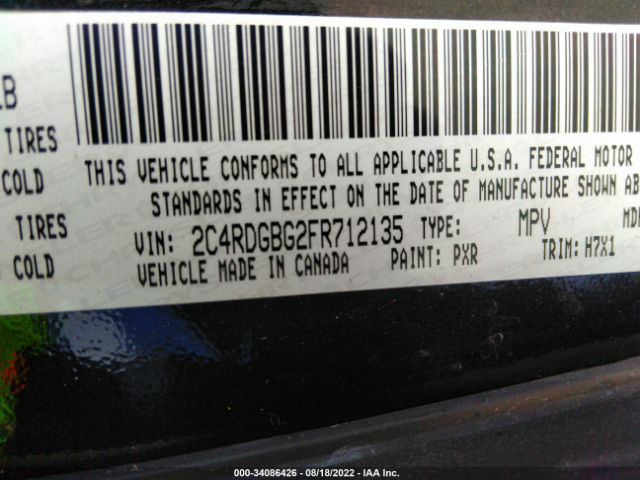 Photo 8 VIN: 2C4RDGBG2FR712135 - DODGE GRAND CARAVAN 