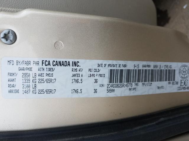 Photo 9 VIN: 2C4RDGBG2GR145779 - DODGE GRAND CARA 