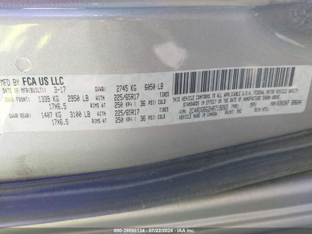 Photo 8 VIN: 2C4RDGBG2HR719265 - DODGE GRAND CARAVAN 