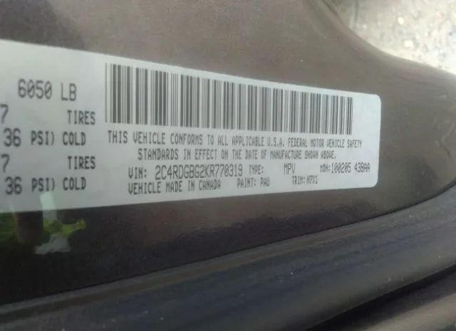 Photo 8 VIN: 2C4RDGBG2KR770319 - DODGE GRAND CARAVAN 