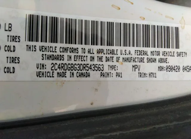 Photo 8 VIN: 2C4RDGBG3DR543563 - DODGE GRAND CARAVAN 