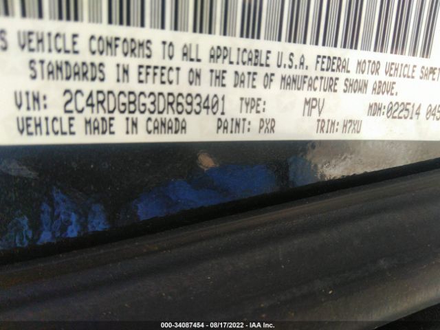 Photo 8 VIN: 2C4RDGBG3DR693401 - DODGE GRAND CARAVAN 