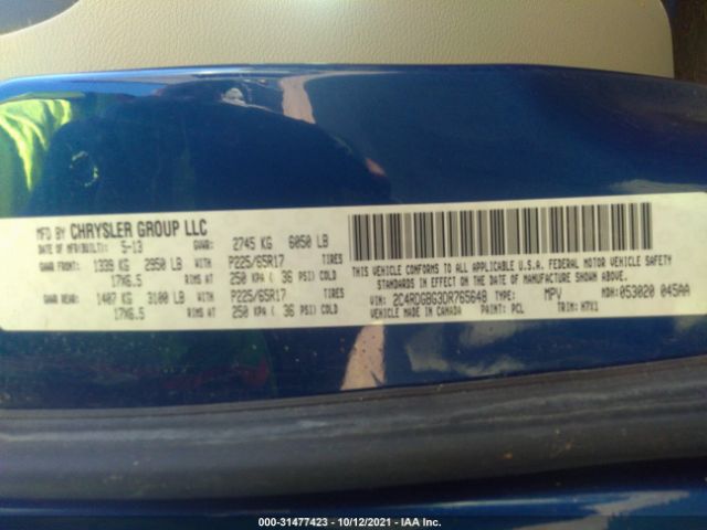 Photo 8 VIN: 2C4RDGBG3DR765648 - DODGE GRAND CARAVAN 