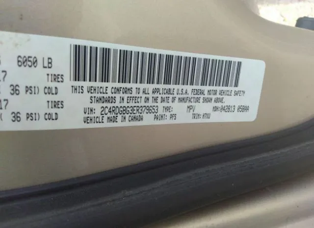 Photo 8 VIN: 2C4RDGBG3ER379653 - DODGE GRAND CARAVAN 