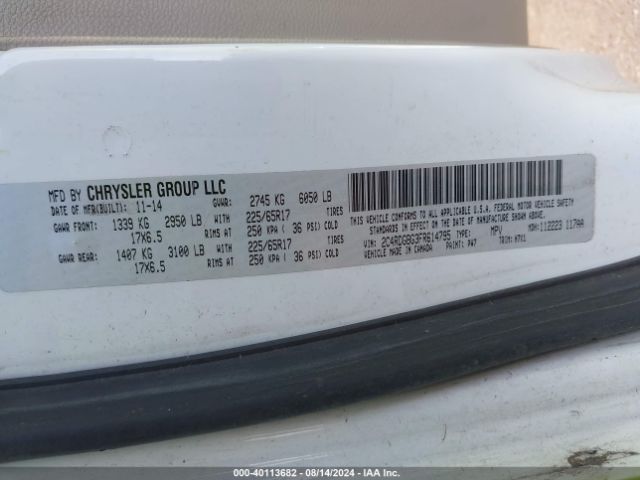 Photo 8 VIN: 2C4RDGBG3FR614795 - DODGE GRAND CARAVAN 