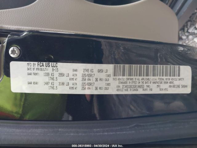 Photo 8 VIN: 2C4RDGBG3GR100253 - DODGE GRAND CARAVAN 