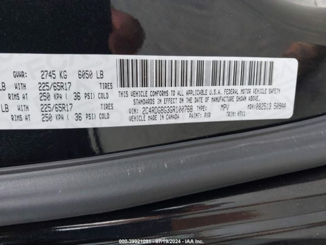 Photo 8 VIN: 2C4RDGBG3GR100768 - DODGE GRAND CARAVAN 