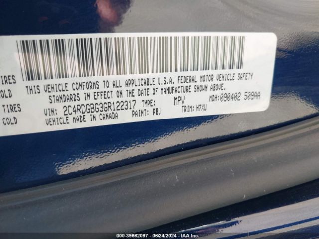 Photo 8 VIN: 2C4RDGBG3GR122317 - DODGE GRAND CARAVAN 