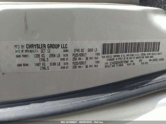 Photo 8 VIN: 2C4RDGBG4DR579908 - DODGE GRAND CARAVAN 