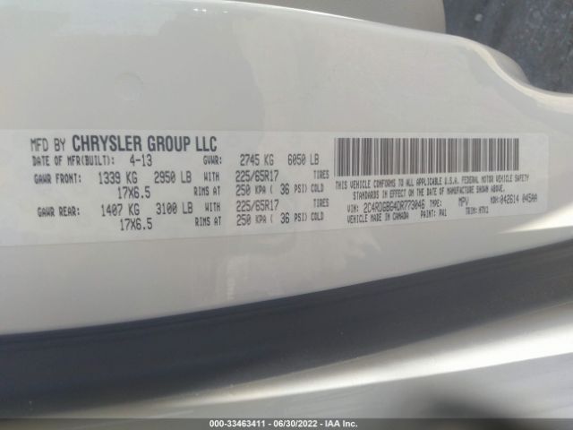 Photo 8 VIN: 2C4RDGBG4DR773046 - DODGE GRAND CARAVAN 