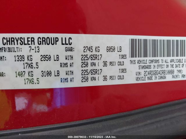 Photo 8 VIN: 2C4RDGBG4DR810080 - DODGE GRAND CARAVAN 