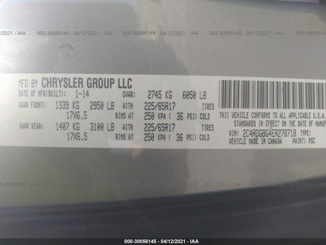 Photo 8 VIN: 2C4RDGBG4ER278718 - DODGE GRAND CARAVAN 