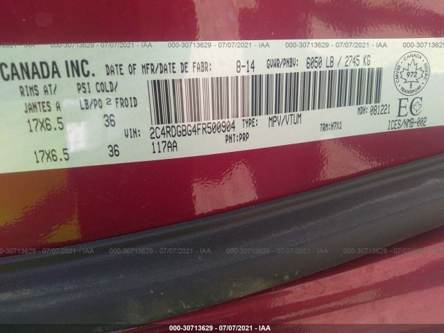 Photo 8 VIN: 2C4RDGBG4FR500904 - DODGE GRAND CARAVAN 