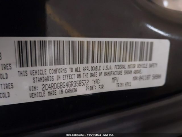 Photo 8 VIN: 2C4RDGBG4GR358572 - DODGE GRAND CARAVAN 