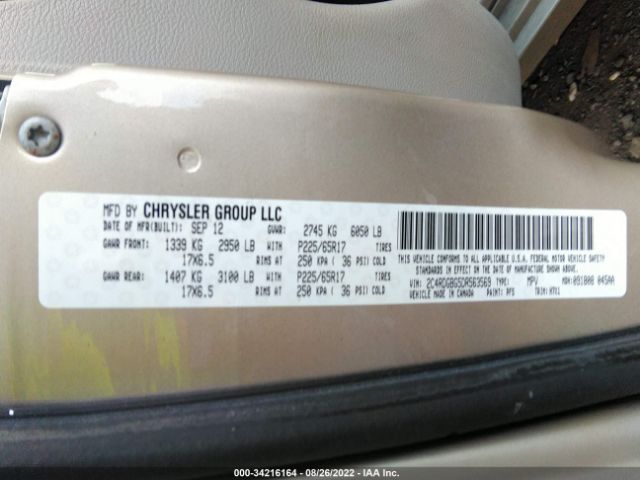 Photo 8 VIN: 2C4RDGBG5DR563569 - DODGE GRAND CARAVAN 