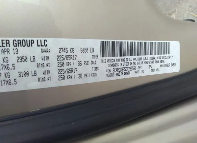 Photo 8 VIN: 2C4RDGBG5DR733591 - DODGE GRAND CARAVAN 