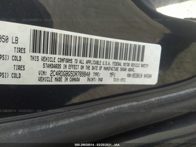 Photo 8 VIN: 2C4RDGBG5DR789840 - DODGE GRAND CARAVAN 