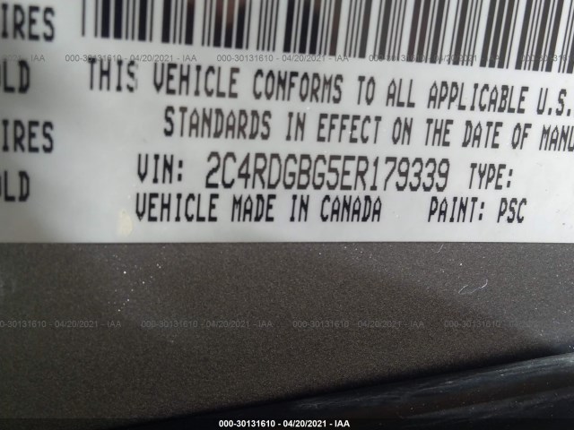 Photo 8 VIN: 2C4RDGBG5ER179339 - DODGE GRAND CARAVAN 