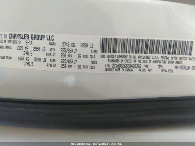 Photo 8 VIN: 2C4RDGBG5ER428366 - DODGE GRAND CARAVAN 