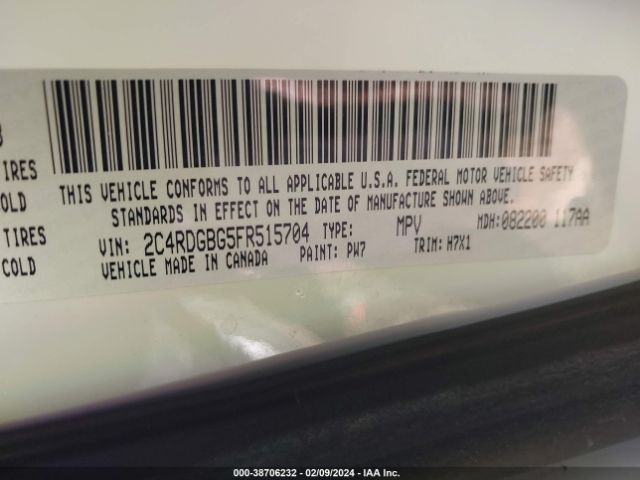 Photo 8 VIN: 2C4RDGBG5FR515704 - DODGE GRAND CARAVAN 