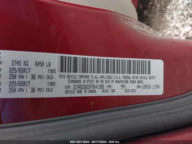 Photo 8 VIN: 2C4RDGBG5FR641996 - DODGE GRAND CARAVAN 