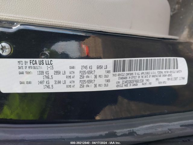 Photo 8 VIN: 2C4RDGBG5FR681530 - DODGE GRAND CARAVAN 