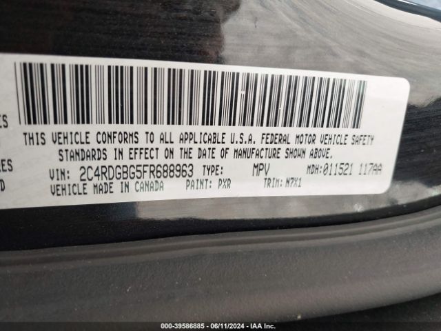 Photo 8 VIN: 2C4RDGBG5FR688963 - DODGE GRAND CARAVAN 