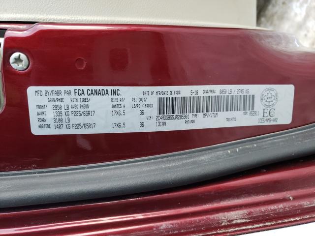 Photo 9 VIN: 2C4RDGBG5JR285901 - DODGE GRAND CARA 