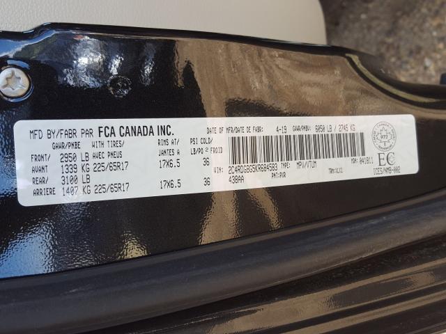 Photo 9 VIN: 2C4RDGBG5KR684583 - DODGE GRAND CARA 